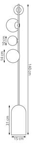 Stojacia lampa ETNO 4xG9/8W/230V čierna