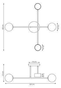Prisadený luster HOLON 2xG9/8W/230V + 2xGX53/12W biela