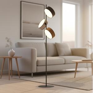 Stojacia lampa DRUMZ 3xE14/10W/230V čierna/hnedá/šedá