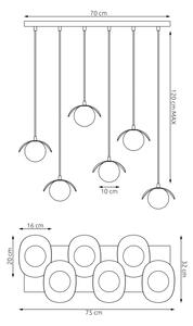 Luster na lankách RITUAL 6xG9/8W/230V čierna