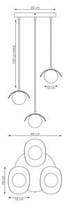 Luster na lanku RITUAL 3xG9/8W/230V biela