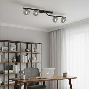 Stropné svietidlo NATON 4xE14/10W/230V čierne/dymové