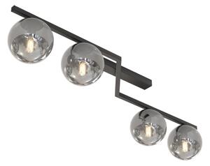Stropné svietidlo NATON 4xE14/10W/230V čierne/dymové