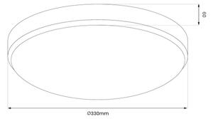 LED kúpeľňové stropné svietidlo MAYA, 15 W, 230 V, pr. 33 cm, IP44, lesklý chróm
