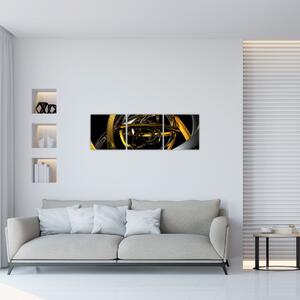 Moderný obraz - zlaté a strieborné obruče (Obraz 90x30cm)