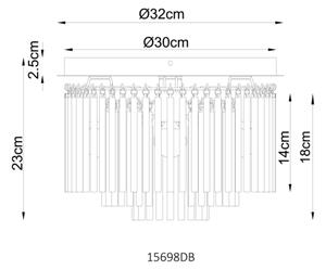 Globo 15698DB - Stropné svietidlo GORLEY 5xE14/40W/230V priemer 32 cm