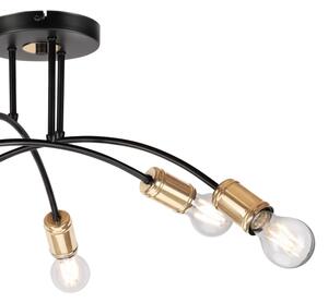 Prisadený luster ANYA 6xE27/15W/230V čierna/zlatá