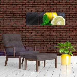 Obraz citrónu na stole (Obraz 90x30cm)