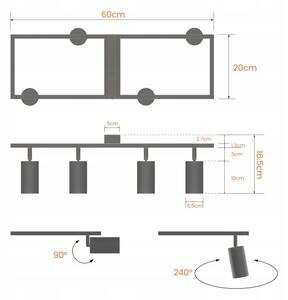 Bodové svietidlo 4xGU10/30W/230V biele