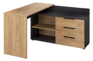 NovýNábytok.sk Rohový PC stolík Klodekas 9 (grafit + dub artisan) . Vlastná spoľahlivá doprava až k Vám domov. 1116370