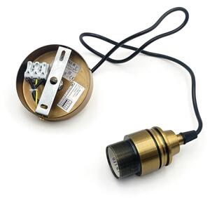 Luster na lanku HECTOR 1xE27/15W/230V biela/mosadz pr. 25 cm