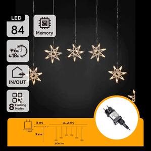 Aigostar - Vonkajšia LED reťaz 84xLED/230V 1,2x1m IP44 teplá biela vločky