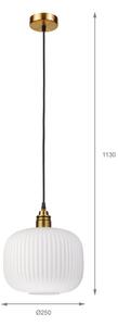 Závesný luster HECTOR 1xE27/15W/230V biela/mosadz pr. 25 cm