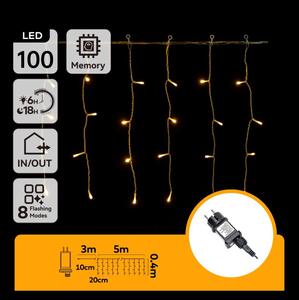 Aigostar - LED vonkajšia reťaz 100xLED/8 režimov 5x0,4m IP44 teplá biela