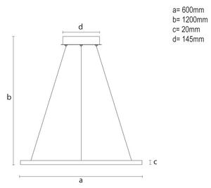 Stmievateľný LED luster na lanku LED/32W/230V 3000-6500K pr. 60 cm + DO