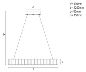 LED stmievateľný luster na lanku LED/75W/230V 3000-6500K pr. 49 cm + DO