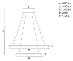 Stmievateľný LED luster na lanku LED/55W/230V 3000-6500K pr. 60 cm + diaľkové ovládanie
