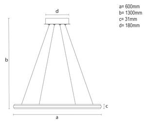 LED Stmievateľný luster na lanku LED/55W/230V 3000-6500K pr. 60 cm + diaľkové ovládanie