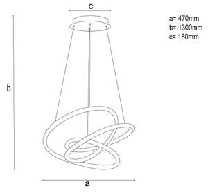LED stmievateľný luster na lanku LED/90W/230V 3000-6500K pr. 47 cm + DO