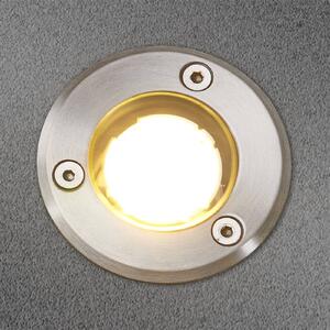 Lucande LED nájazdové svietidlá Kenan, Ø 7cm, nerezová oceľ, IP67, Hliník / sivá / zinok, Moderný, Zapustené podlahové svetlo