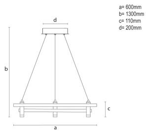 Stlmiteľný luster na lanku LED/100W/230V 3000-6500K pr. 60 cm + diaľkové ovládanie