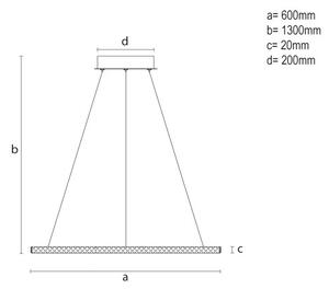 LED stmievateľný luster na lane LED/90W/230V 3000-6500K priemer 60 cm + diaľkové ovládanie