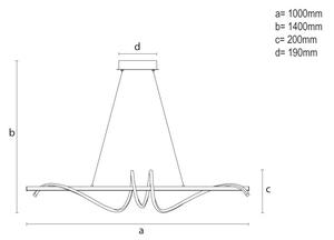 Stmievateľný LED luster na lanku LED/50W/230V 3000-6500K 100 cm + diaľkové ovládanie