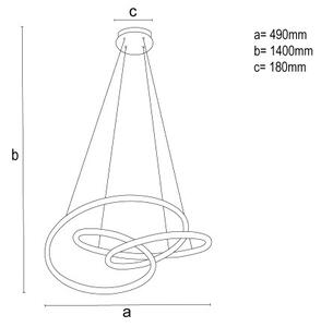 LED Stmievateľný luster na lanku LED/85W/230V 3000-6500K pr. 49 cm + diaľkové ovládanie