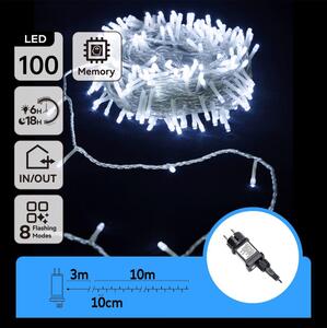 Aigostar - LED vonkajší svetelný reťaz 100xLED/8 funkcií 13m IP44 studená biela