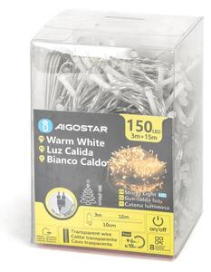 Aigostar - LED vonkajší vianočný svetelný reťaz 150xLED/8 režimov 18m IP44 teplá biela
