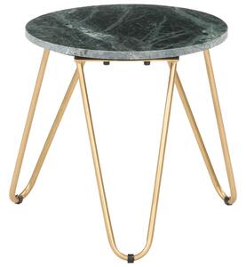 Konferenčný stolík zelený 40x40x40 cm pravý kameň s mramorovou textúrou