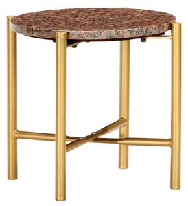 Konferenčný stolík hnedý 40x40x40 cm pravý kameň s mramorovou textúrou