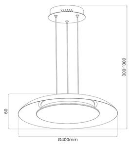 LED závesný luster na lanku PIATTINO LED/30W/230V 2700/3200/4000K priemer 40 cm biela