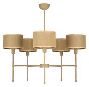 Luster na tyči MADELA 5xE14/40W/230V juta/béžová