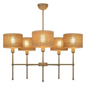 Luster na tyči MADELA 5xE14/40W/230V juta/béžová