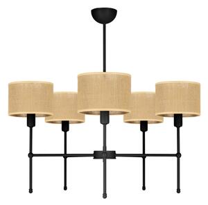 Luster na tyči MADELA 5xE14/40W/230V juta/čierna