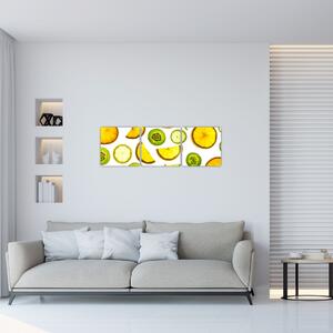 Obraz - pomaranče a kiwi (Obraz 90x30cm)