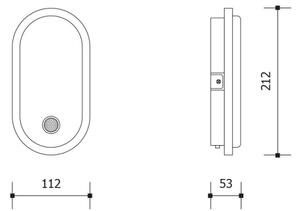 LED vonkajšie nástenné svietidlo s pohybovým čidlom OVAL LED/10W/230V IP65 biele