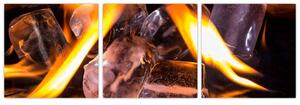 Obraz ľadových kociek v ohni (Obraz 90x30cm)