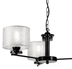 Závesný luster ROSA na reťazi, 3xE27/60W/230V, čierna/šedá