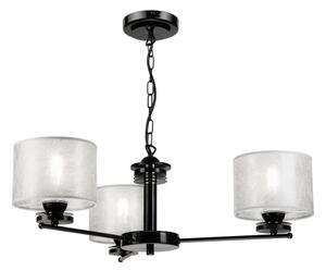 Závesný luster ROSA na reťazi, 3xE27/60W/230V, čierna/šedá