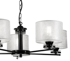 Luster na reťazi ROSA 5xE27/60W/230V čierna/šedá