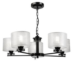 Luster na reťazi ROSA 5xE27/60W/230V čierna/šedá