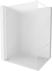 Mexen Kioto, Walk-In sprchová zástena 90 x 200 cm, 8mm sklo námraza, biely profil, 800-090-101-20-30