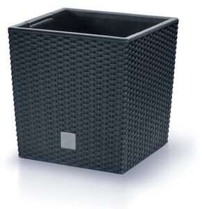 Prosperplast Kvetináč Rato Flat tmavo šedý, variant 17 cm