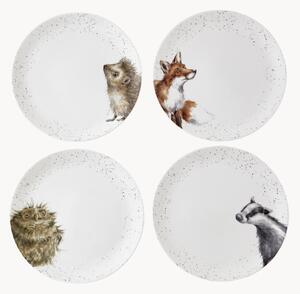Dezertné taniere z jemného kostného porcelánu Royal Worcester, 4 ks