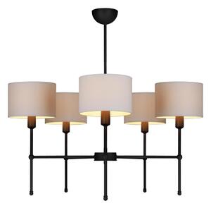 Luster na tyči MADELA 5xE14/40W/230V biela/čierna