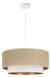 Závesný luster na lanku SARTA 1xE27/60W/230V pr. 45 cm biela/juta