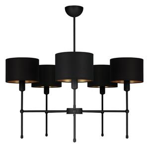 Luster na tyči MADELA 5xE14/40W/230V čierna