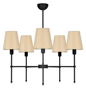 Luster na tyči MADELA 5xE14/40W/230V béžová/čierna